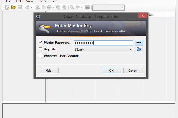 keepass 2 forgot master password