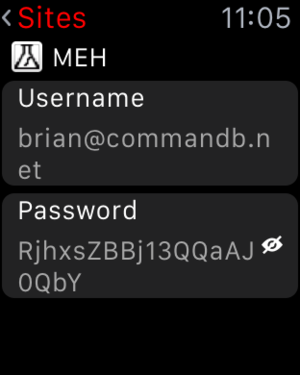 lastpass applewatch site details