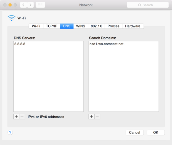 os x dns