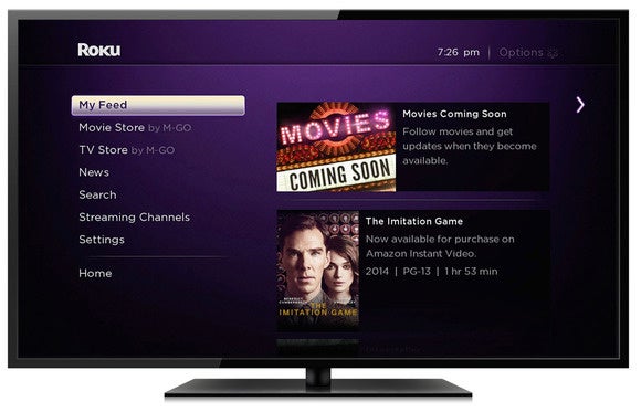 Roku My Feed user interface