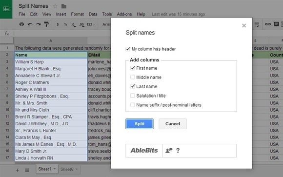 split names