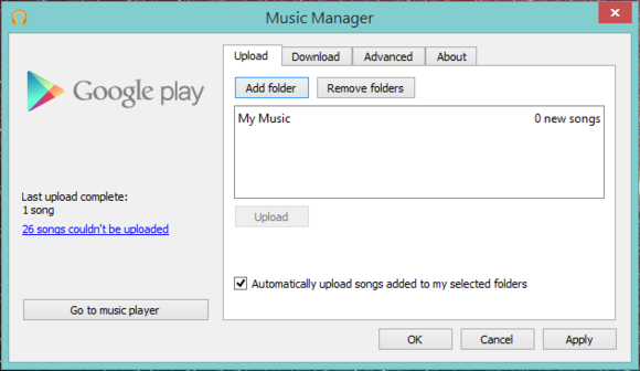 google music manager won t upload