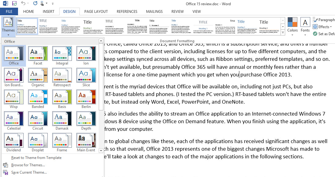 Microsoft Word 2010 Vs 2013 Comparison Chart