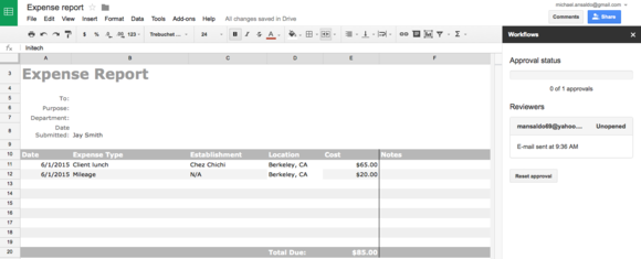 workflows for google sheets