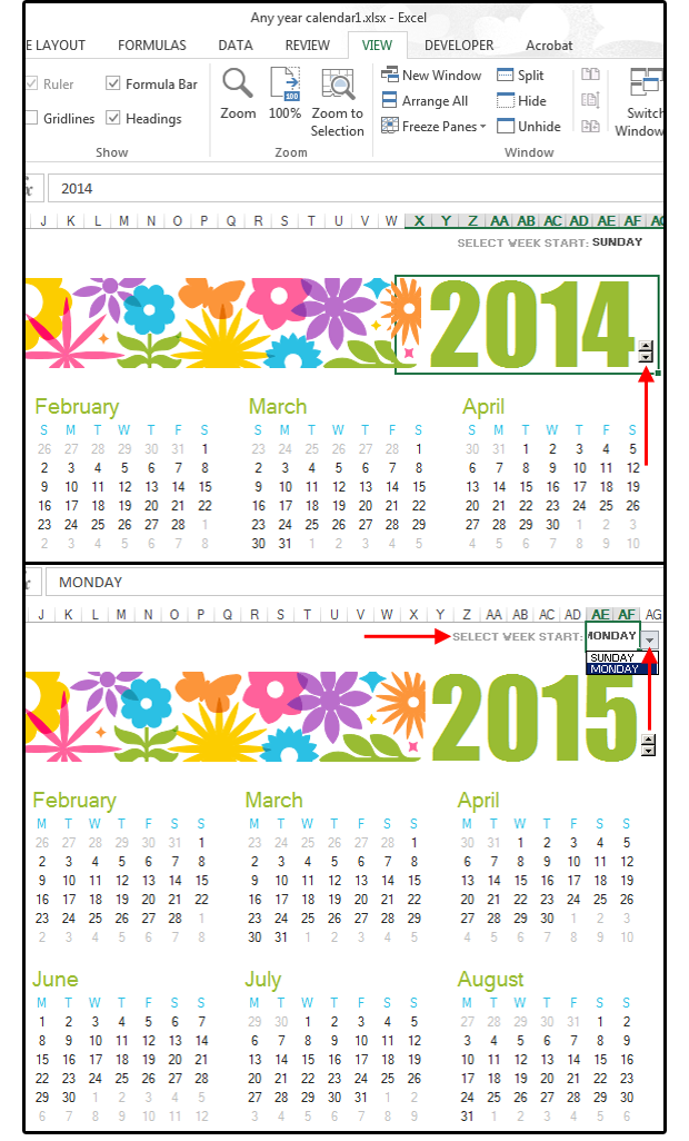 Office 2013 Calendar Template