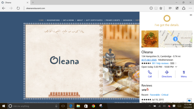 Windows 10 cortana helps edge