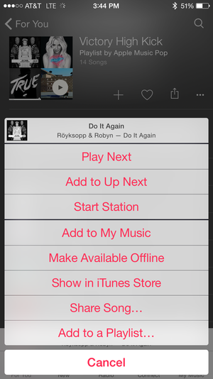 apple music menu