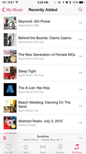apple music recently added playlists