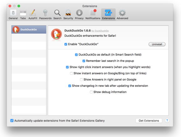 Safari 9 auto update extensions