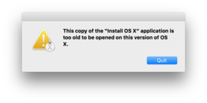 cant install old osx