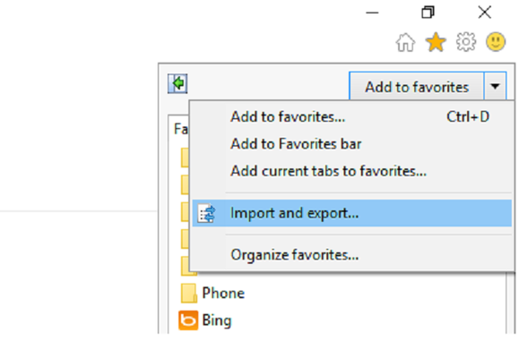 edge export bookmarks from ie 11 edit