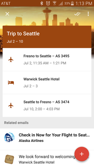 inbox travel itinerary