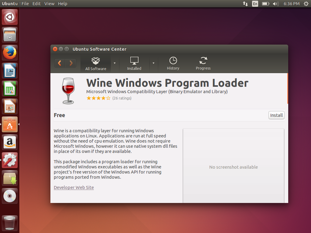 Нет wine в списке приложений ubuntu