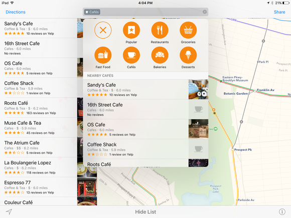 ios 9 maps nearby