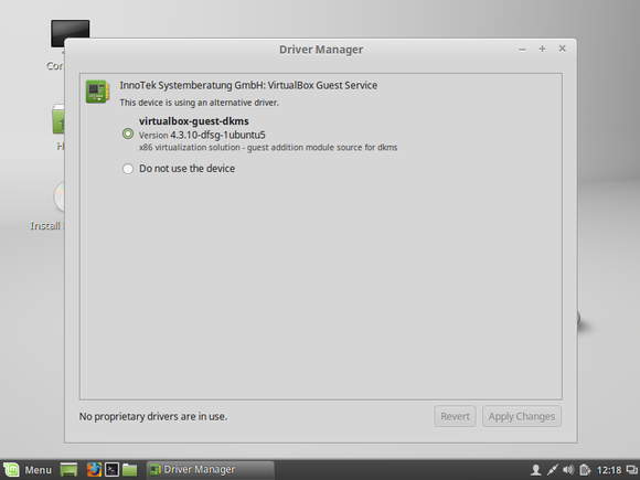 linux mint driver manager