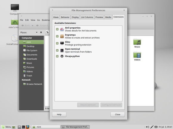 linux mint mate caja file manager