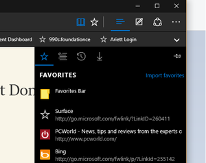 microsoft edge the hub