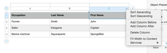 pages 5 sort tables