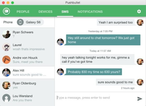 pushbullet sms