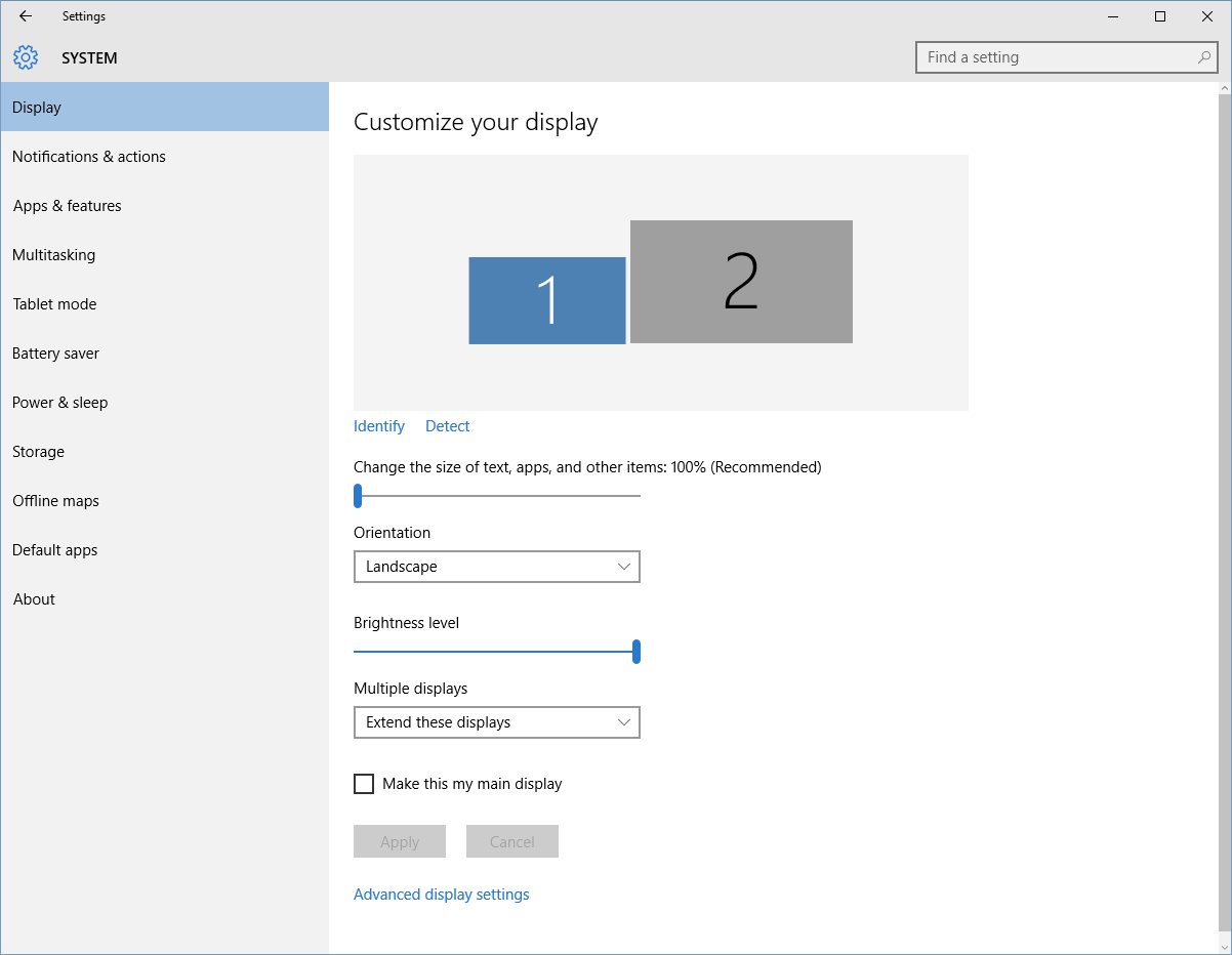 Adjusting Screen Sizes And Orientation In Windows 10 NO LONGER IN USE 