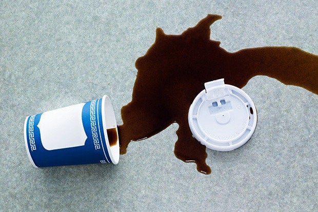 spilled coffee