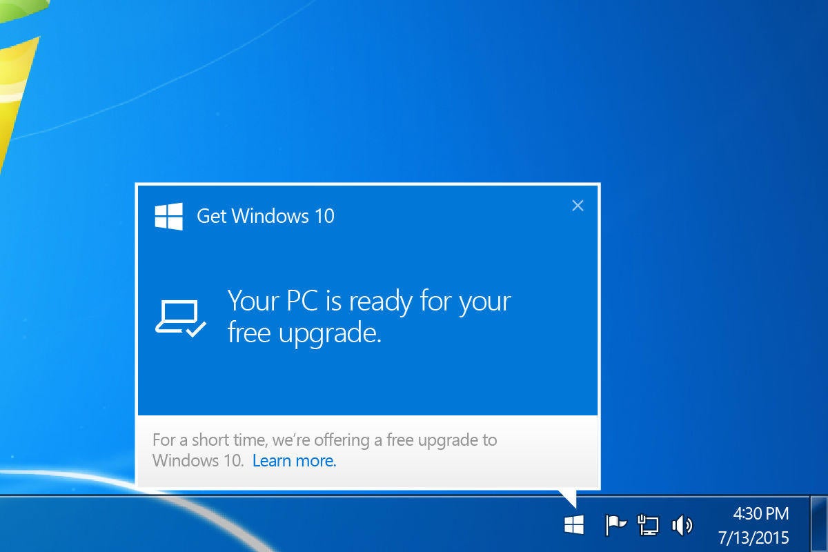 Windows 10 yang sempat digratiskan bagi pengguna Windows 7 dan 8.1