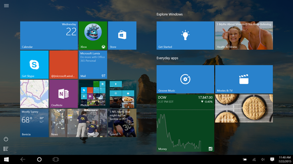 windows 10 continuum start menu