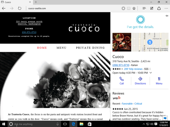 windows 10 cortana edge browser