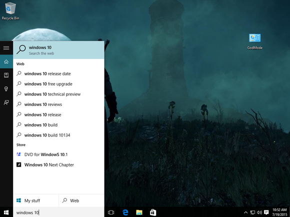 windows 10 cortana search