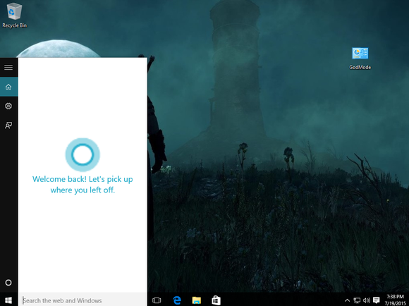 windows 10 cortana welcome back