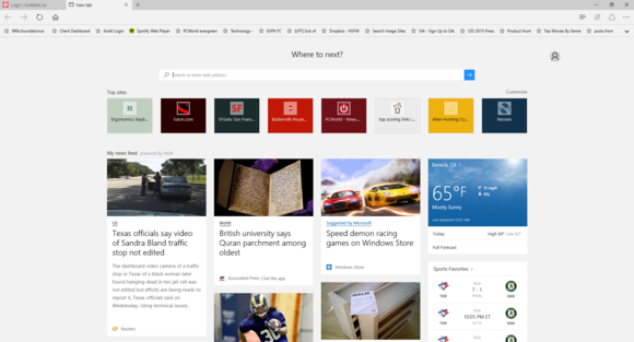 windows 10 edge new tab