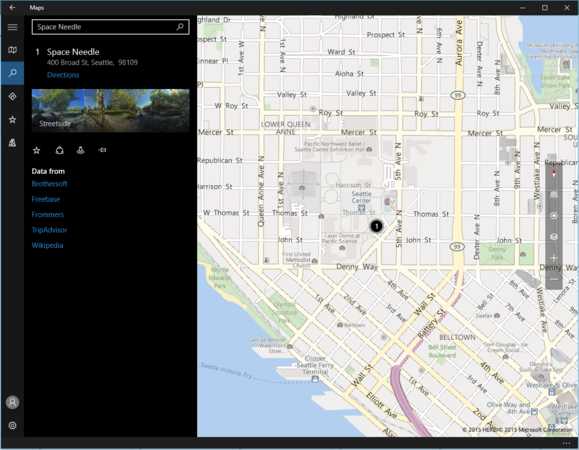 windows 10 maps space needle