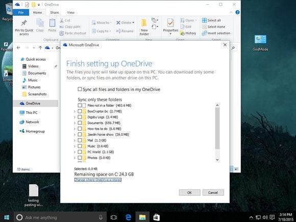 how to turn off onedrive sync windows 10