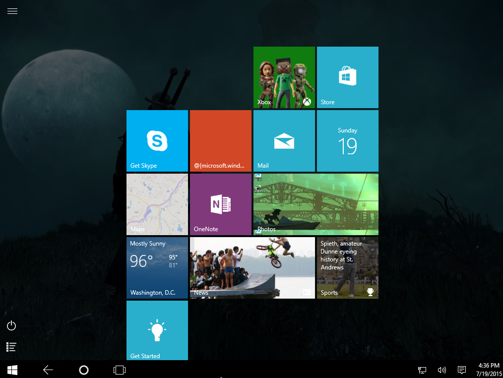 windows 10 startup screen