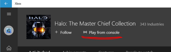 windows 10 xbox play from console