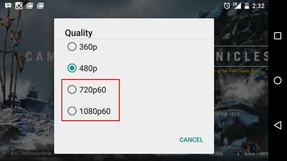 youtube60fpsmobile