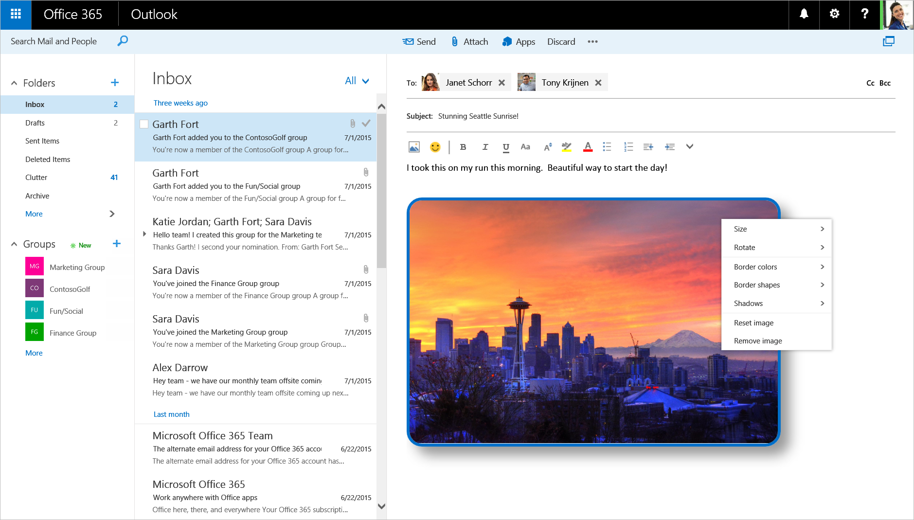 Office 365's Outlook web interface spruces up with new features and a