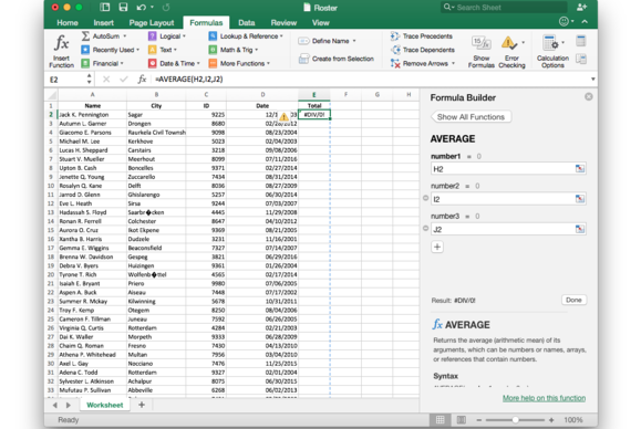 Office 2016 for Mac: Formula builder