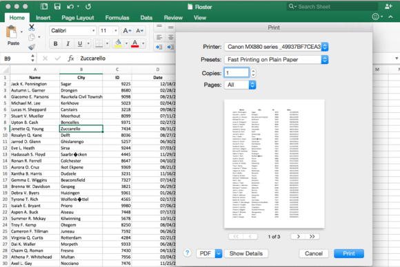 Office 2016 for Mac: Print to PDF