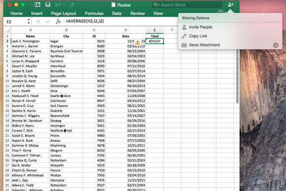 Office 2016 for Mac: Sharing