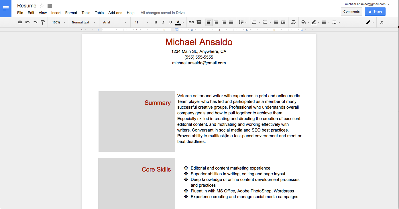 Create Professional Looking Resume With Google Docs 3 Bonus