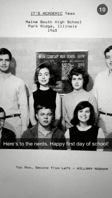 hillary clinton snapchat throwback
