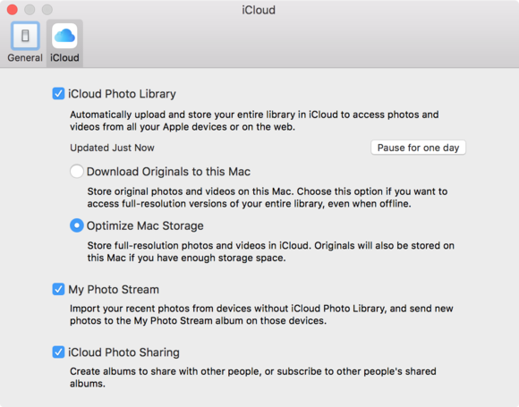 mac 911 photos icloud options