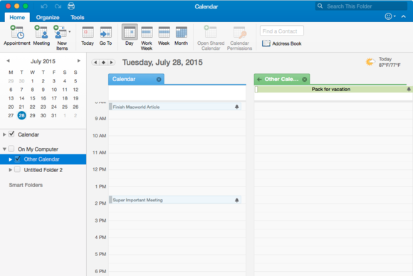 Office 2016 for Mac: Calendars