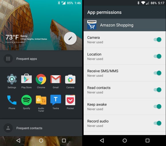 oneplus 2 shelf and permissions