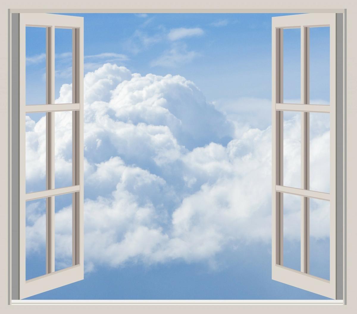 open windows with clouds 164757 1280