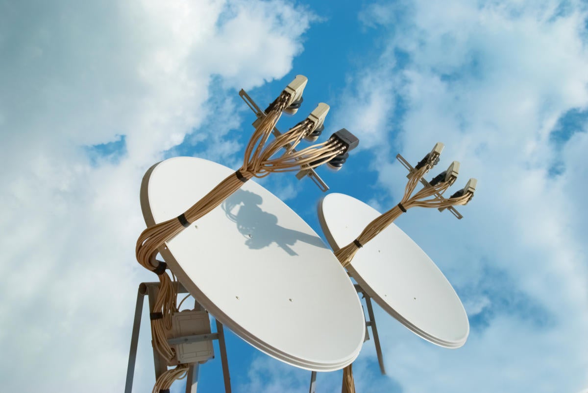 Two satellite dish for cellular technology