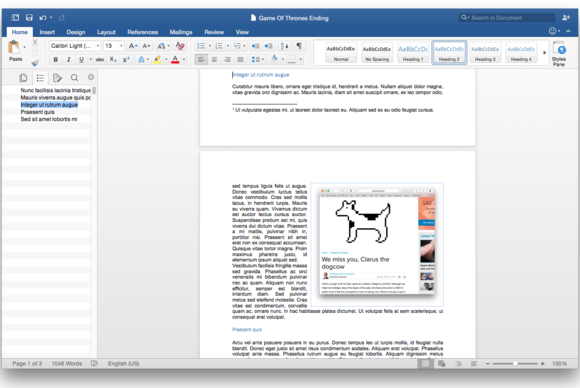 Office 2016 for Mac: Document navigation