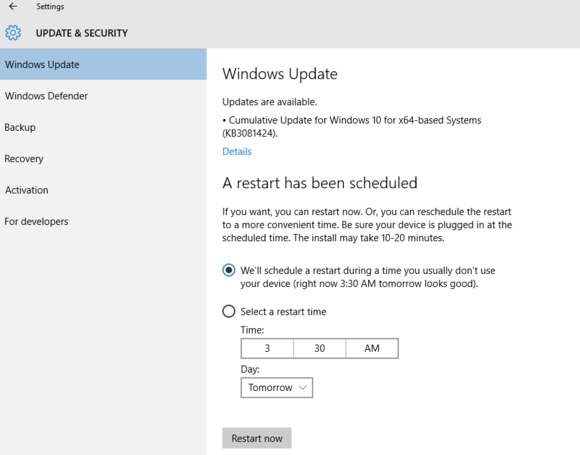 windows 10 update KB3081424 SR1