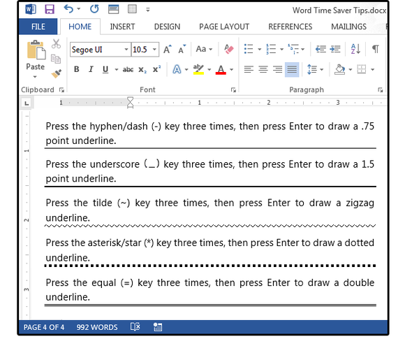 04 quick and easy underlines